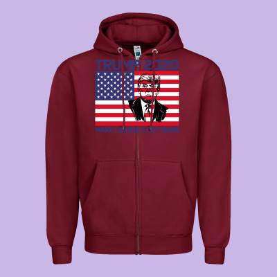 Trump 2020 Make Liberals Cry Again Zipper Hoodie Designed By Bettercallsaul