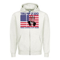 Oatmeal Heather Trump 2020 Make Liberals cry Again Zipper Hoodie - Bettercallsaul