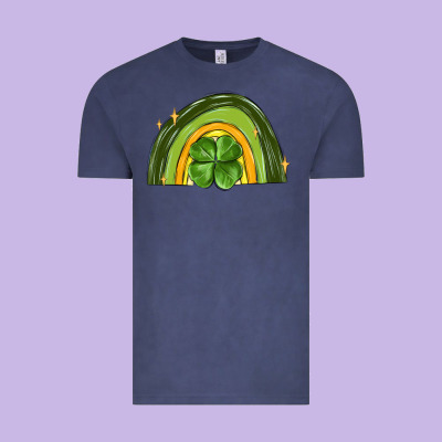 St Patrick S Day Shamrock Rainbow Vintage Tee Designed By Maliassmallbusiness