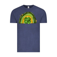 Vintage Denim st patrick s day shamrock rainbow Vintage Tee - MaliasSmallBusiness