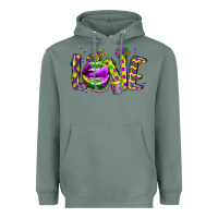 Sage mardi gras love lips Heavyweight Hoodie - CowGirlArtShop