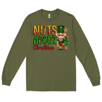 Army Green Nuts about Christmas Nutcracker Long Sleeve Tee - NancyCooperArtShop
