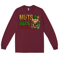 Burgundy Nuts about Christmas Nutcracker Long Sleeve Tee - NancyCooperArtShop