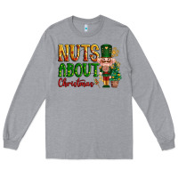 Heather Grey Nuts about Christmas Nutcracker Long Sleeve Tee - NancyCooperArtShop