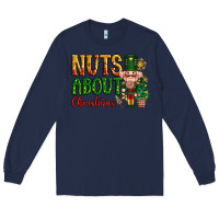 Navy Nuts about Christmas Nutcracker Long Sleeve Tee - NancyCooperArtShop