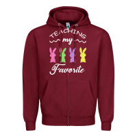 Burgundy Teaching My Favorite Bunny Zipper Hoodie - Bettercallsaul