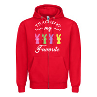 Red Teaching My Favorite Bunny Zipper Hoodie - Bettercallsaul