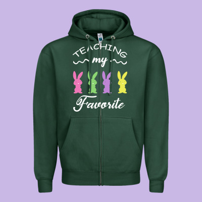 Teaching My Favorite Bunny Zipper Hoodie Designed By Bettercallsaul