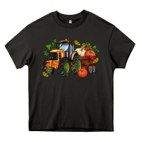 Asphalt fall tractor with pumpkin Heavy Core Tee - AdoDesignShop