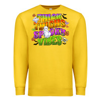 Thick Thighs And Spooky Vibes Premium Sweatshirt | Teevron