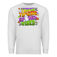 Oatmeal Heather thick thighs and spooky vibes Premium Sweatshirt - CowGirlArtShop