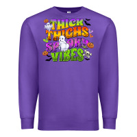 Purple thick thighs and spooky vibes Premium Sweatshirt - CowGirlArtShop
