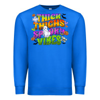 True Royal thick thighs and spooky vibes Premium Sweatshirt - CowGirlArtShop
