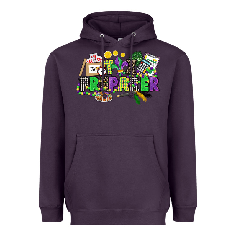 Tax Preparer Mardi Gras Heavyweight Hoodie by CowGirlArtShop | Teevron