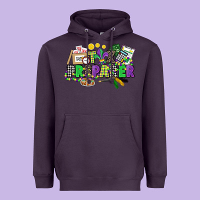 Tax Preparer Mardi Gras Heavyweight Hoodie Designed By Cowgirlartshop