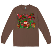 Chestnut Mama Elf with Gift Christmas Long Sleeve Tee - NancyCooperArtShop