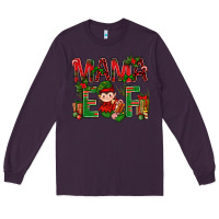 Plum Mama Elf with Gift Christmas Long Sleeve Tee - NancyCooperArtShop