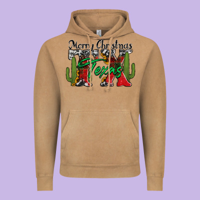 Merry Christmas Tx Texas Vintage Hoodie Designed By Jasminsmagicworld