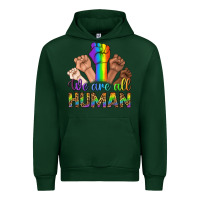 Forest Green We Are All Human Urban Hoodie - BundleAndBundleShop