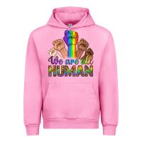 Fuchsia Pink We Are All Human Urban Hoodie - BundleAndBundleShop