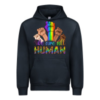Navy We Are All Human Urban Hoodie - BundleAndBundleShop