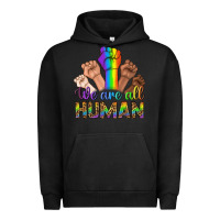 Pigment Black We Are All Human Urban Hoodie - BundleAndBundleShop