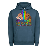Pigment Midnight Navy We Are All Human Urban Hoodie - BundleAndBundleShop