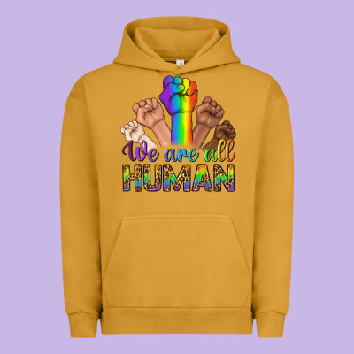 We Are All Human Urban Hoodie Designed By Bundleandbundleshop
