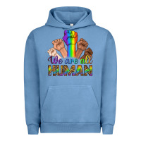 Pigment Pebble Blue We Are All Human Urban Hoodie - BundleAndBundleShop