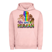 Pigment Salmon We Are All Human Urban Hoodie - BundleAndBundleShop