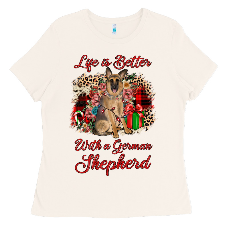 Christmas Life Is Better With A German Shepherd Ladies Tee by JahusDesignShop | Teevron