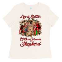 Bone Christmas life is better with a german shepherd Ladies Tee - JahusDesignShop