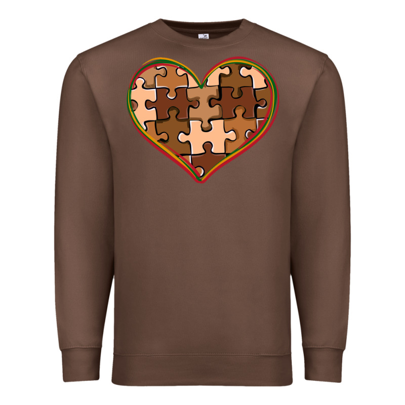 Melanin Skin Tone Heart Black History Premium Sweatshirt by CowGirlArtShop | Teevron