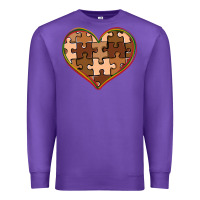 Purple melanin skin tone heart black history Premium Sweatshirt - CowGirlArtShop