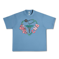 Pebble Blue cna heart Urban Heavy Tee - MaliasSmallBusiness