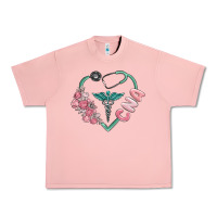 Salmon cna heart Urban Heavy Tee - MaliasSmallBusiness