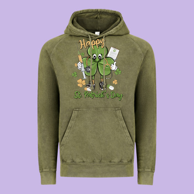Happy St. Patrick's Day Vintage Hoodie Designed By Maliassmallbusiness