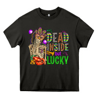 Asphalt mardi gras dead inside but lucky  with skeleton Heavy Core Tee - AdoDesignShop