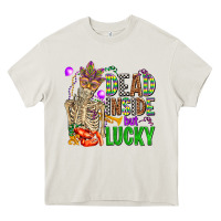 Mardi Gras Dead Inside But Lucky  With Skeleton Heavy Core Tee | Teevron