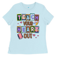 Baby Blue teach your heart out Ladies Tee - AdoDesignShop