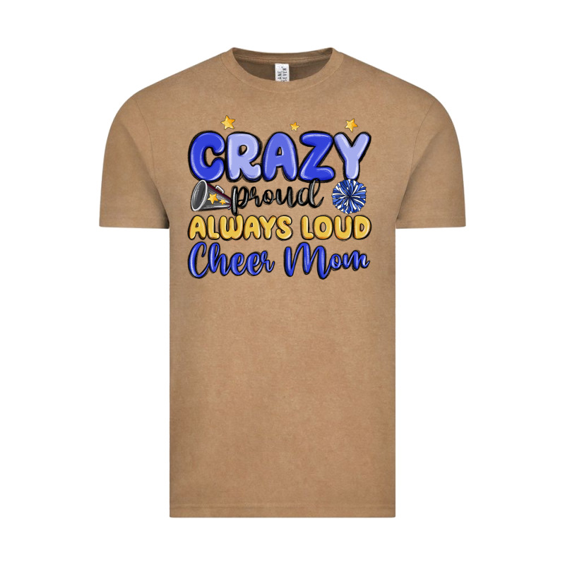 Crazy Proud Always Loud Cheer Mom Vintage Tee by MaliasSmallBusiness | Teevron