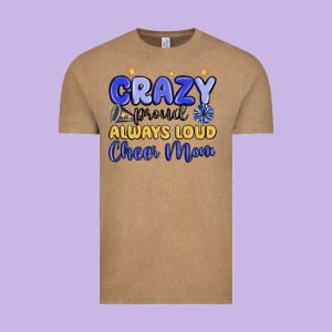 Crazy Proud Always Loud Cheer Mom Vintage Tee Designed By Maliassmallbusiness