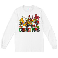 White I Dig Christmas Long Sleeve Tee - MaliasSmallBusiness