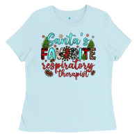Baby Blue santa s favorite respiratory therapist Ladies Tee - JahusDesignShop
