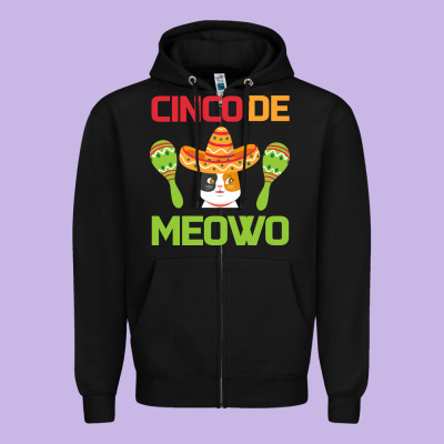 Cinco De Meow Zipper Hoodie Designed By Bettercallsaul