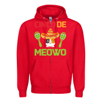 Red Cinco De Meow Zipper Hoodie - Bettercallsaul