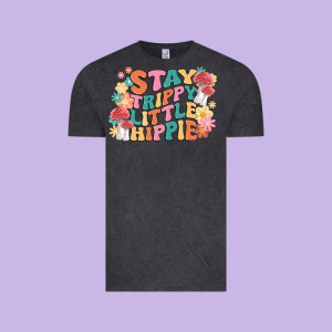 Stay Trippy Little Hippie Vintage Tee Designed By Maliassmallbusiness