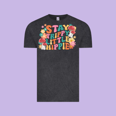 Stay Trippy Little Hippie Vintage Tee Designed By Maliassmallbusiness