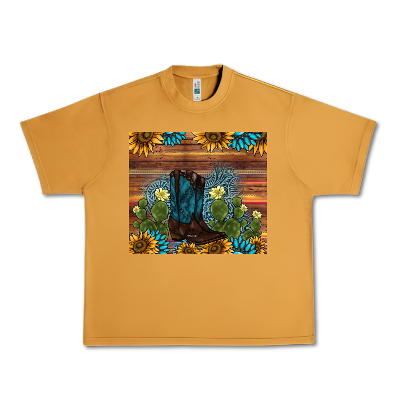 Boot Cactus Sunflower Gemstone Urban Heavy Tee by AdoDesignShop | Teevron