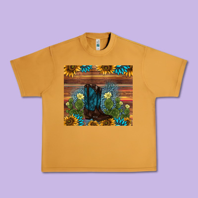 Boot Cactus Sunflower Gemstone Urban Heavy Tee Designed By Adodesignshop